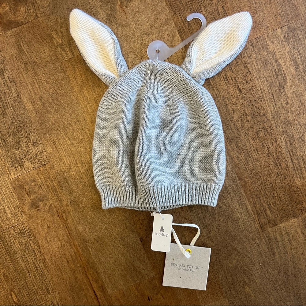 BABY GAP x Beatrix Potter Gray Knit Bunny Ear Hat